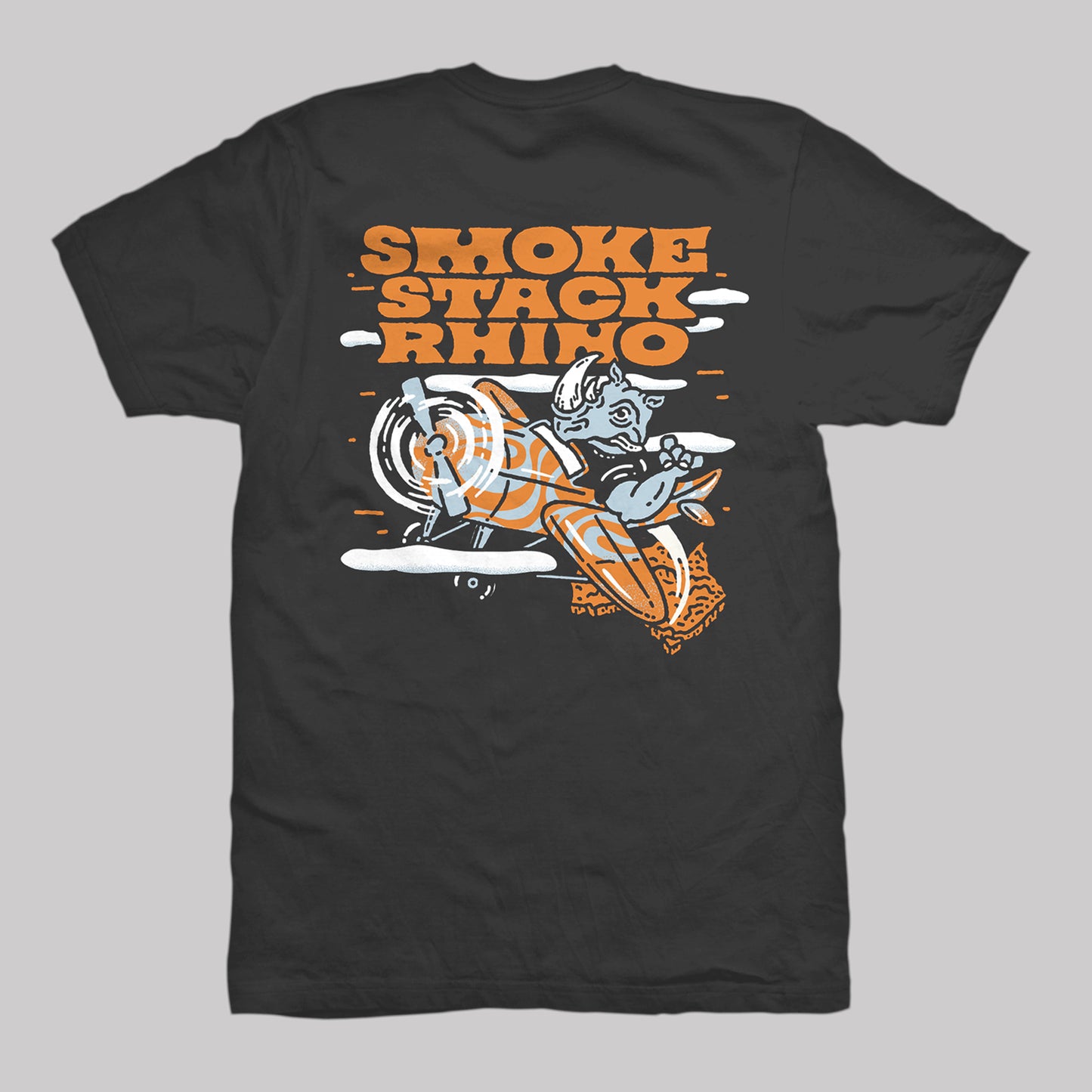 Flying Rhino Double-Sided Tee - Coal