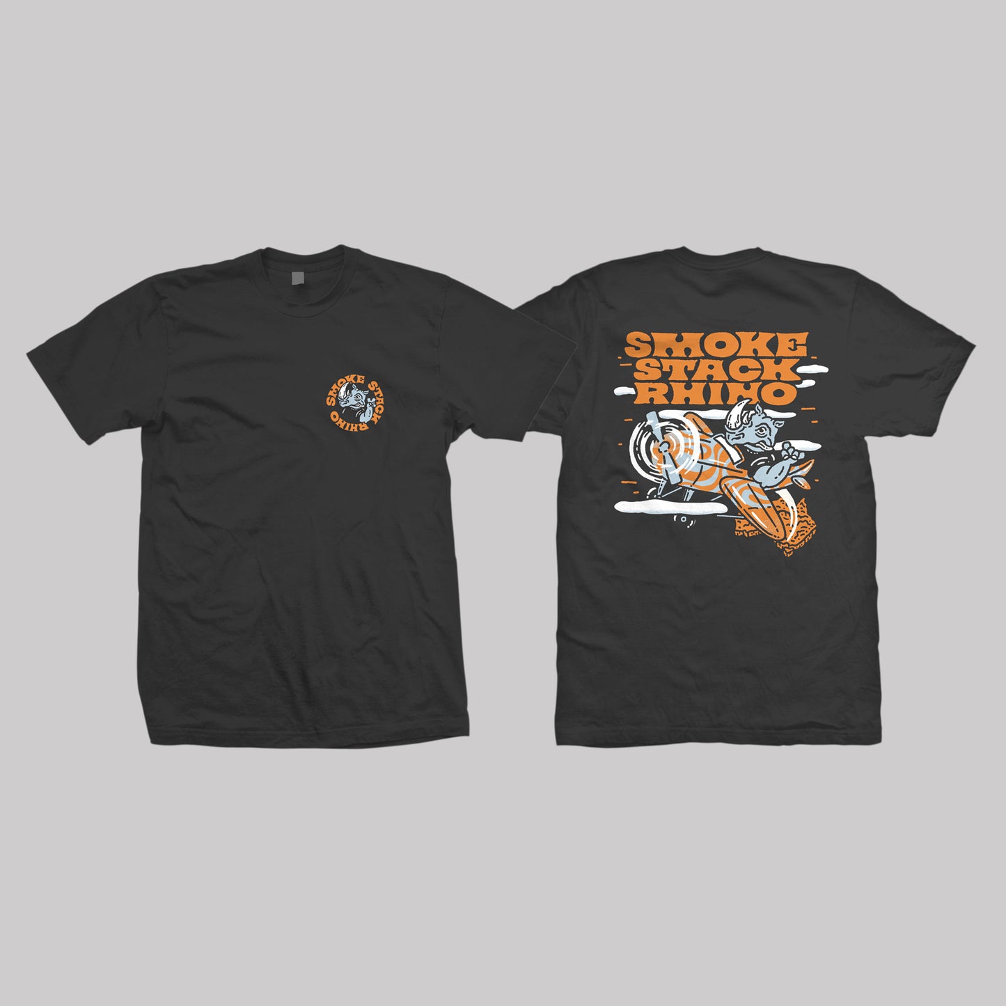 Flying Rhino Double-Sided Tee - Coal